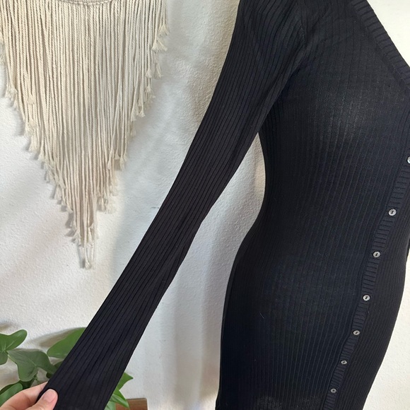 Lovefire black ribbed long sleeve lightweight sweater dress small - Picture 2 of 7